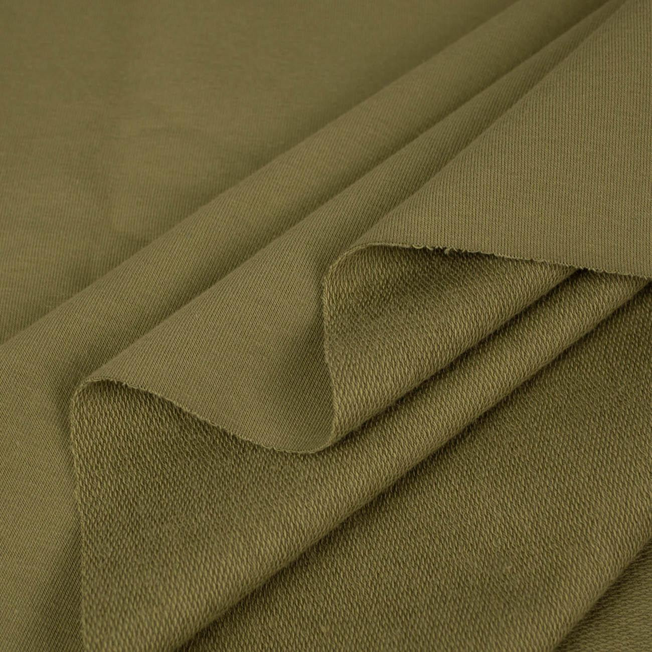 D-13 OLIVE GREEN - looped knitwear with elastan 