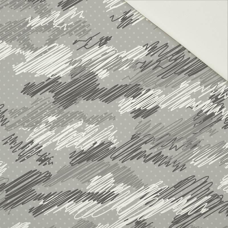 CAMOUFLAGE - scribble / grey - Cotton drill