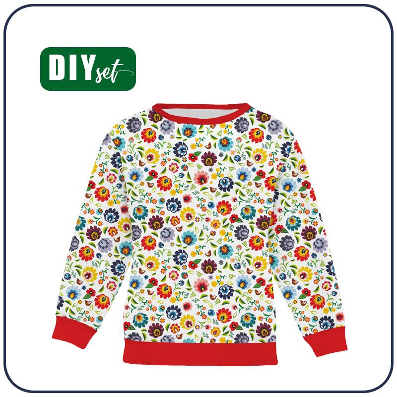 CHILDREN'S (NOE) SWEATSHIRT - LOWICZ FOLKLORE / white - sewing set