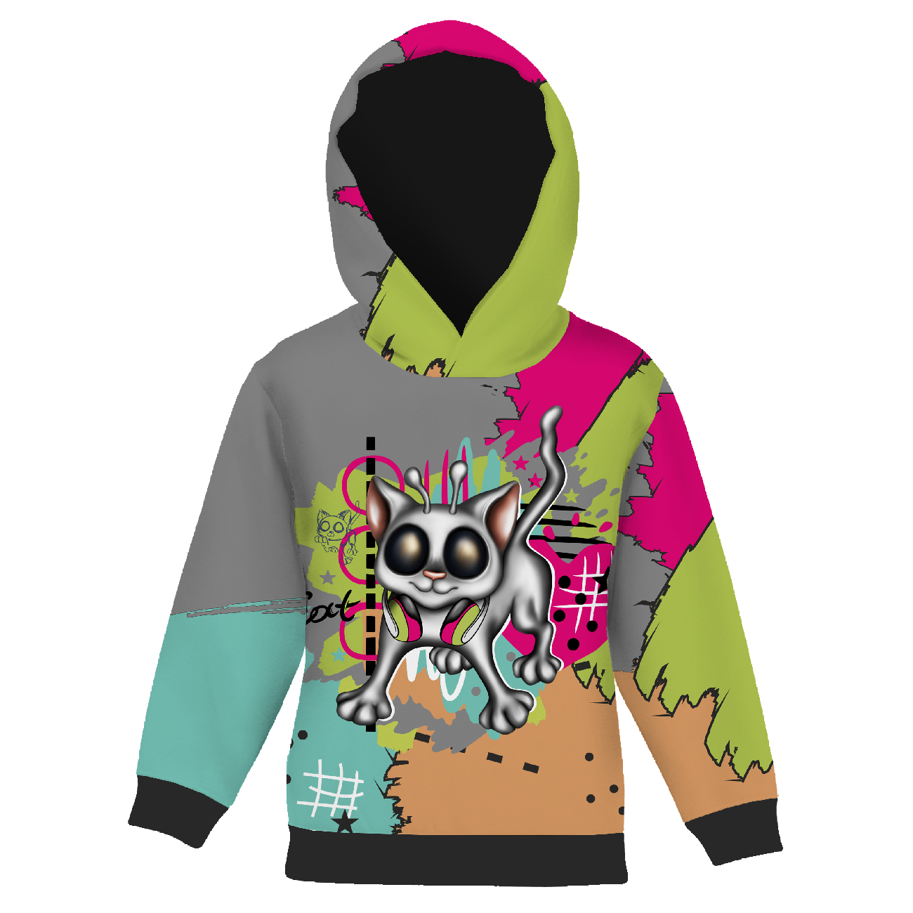 KID'S HOODIE (ALEX) - CRAZY CAT - sewing set