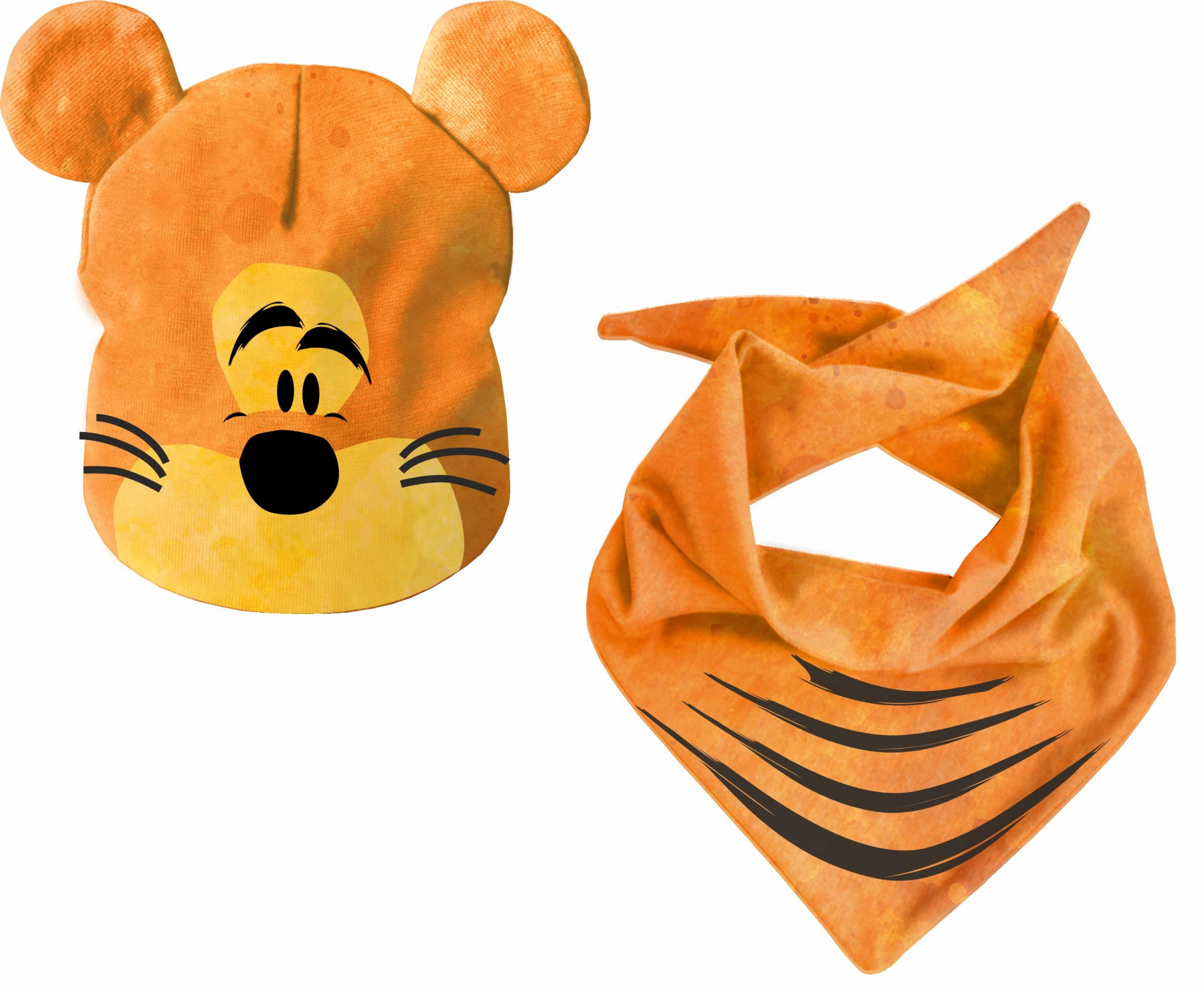 KID'S CAP AND SCARF (TEDDY) - TIGER - sewing set