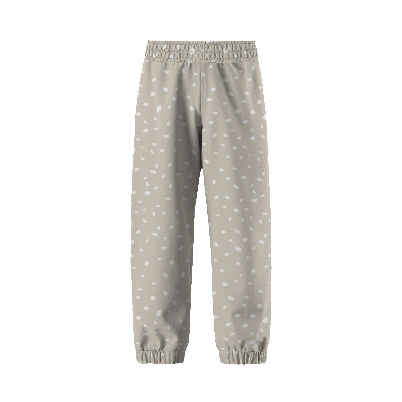 CHILDREN'S SOFTSHELL TROUSERS (YETI) - WHITE TRACES / beige (MAGICAL CHRISTMAS FOREST)