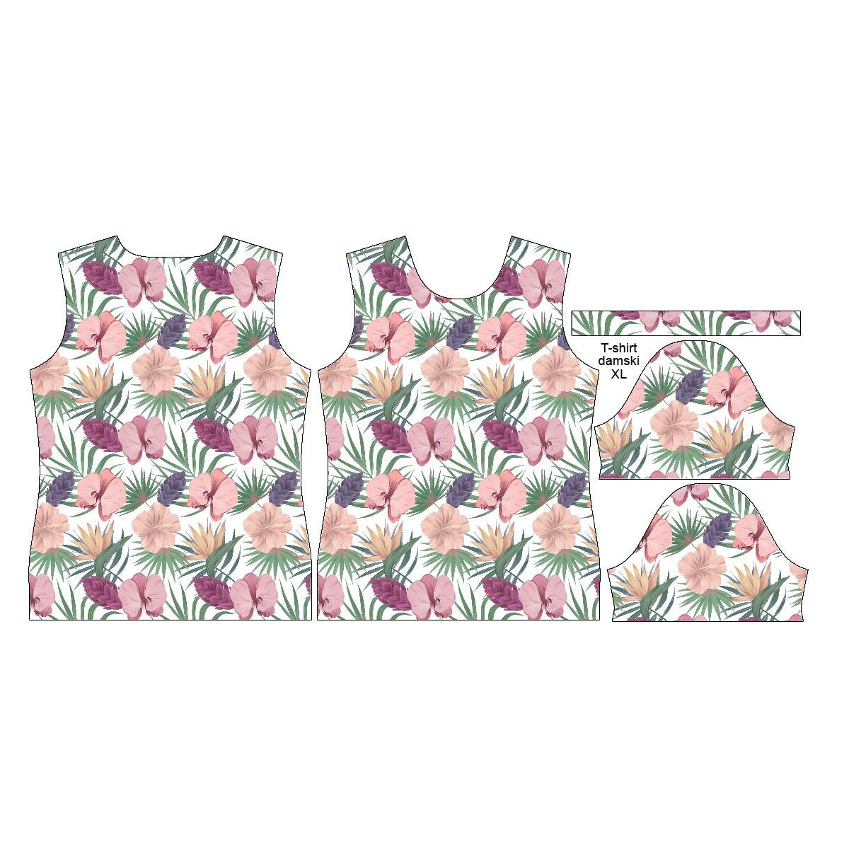 WOMEN’S T-SHIRT - EXOTIC PLANTS / white - single jersey