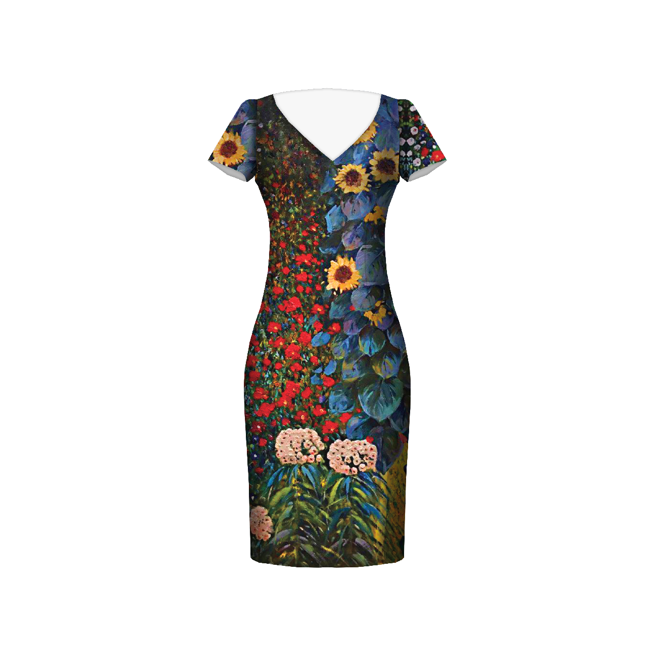 FARM GARDEN WITH SUNFLOWERS (Gustav Klimt) - dress panel PTE200