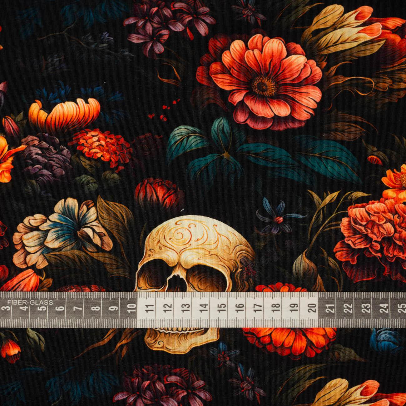 FLOWERS AND SKULL - French terry