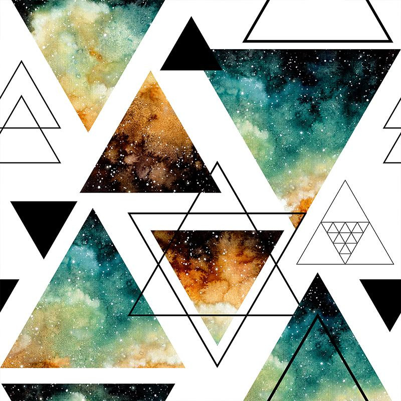 TRIANGLES / galactic journey - Cotton woven fabric