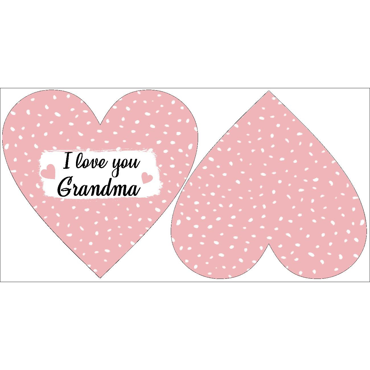 DECORATIVE PILLOW HEART - I love you Grandma / pink