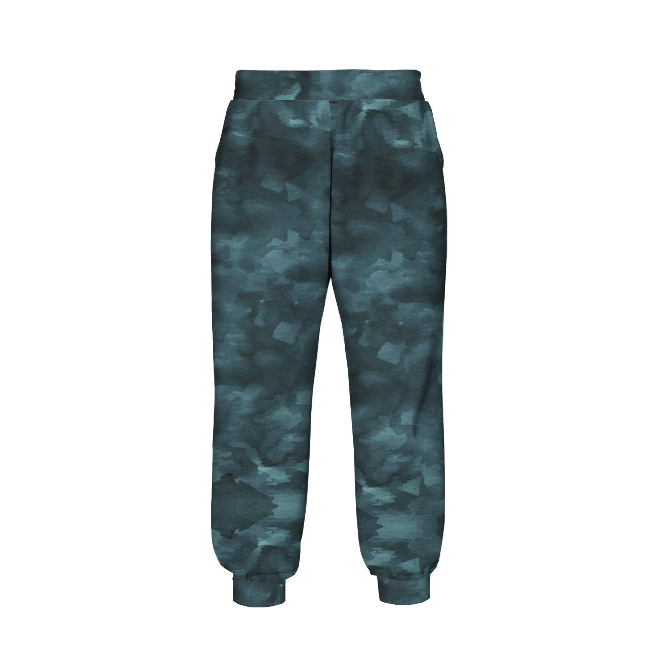 KID'S JOGGERS (ROBIN) - CAMOUFLAGE pat. 2 / emerald - sewing set