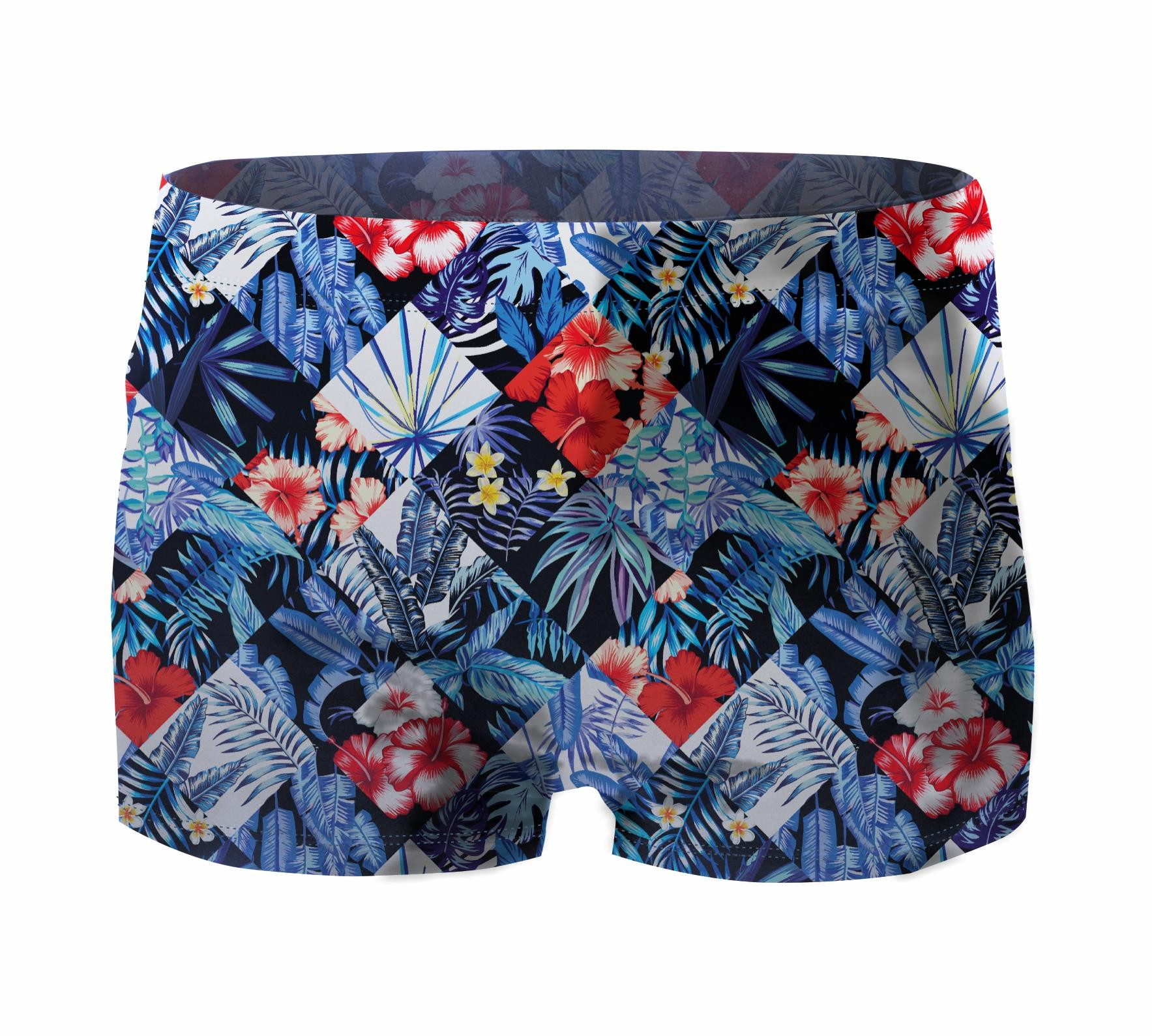 Boy's swim trunks - TROPICAL CHECK - sewing set