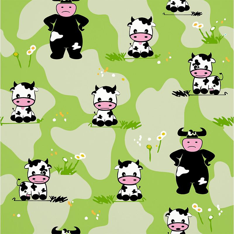 COWS ON GREEN - Cotton woven fabric