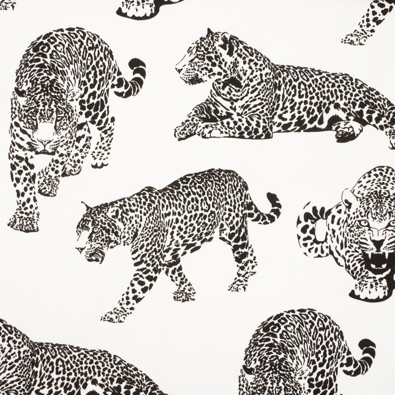LEOPARDS / white - looped knit fabric