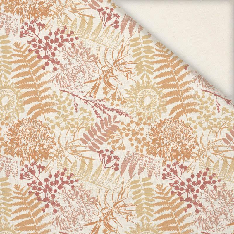 GOLDEN FERNS / ecru - Linen with viscose