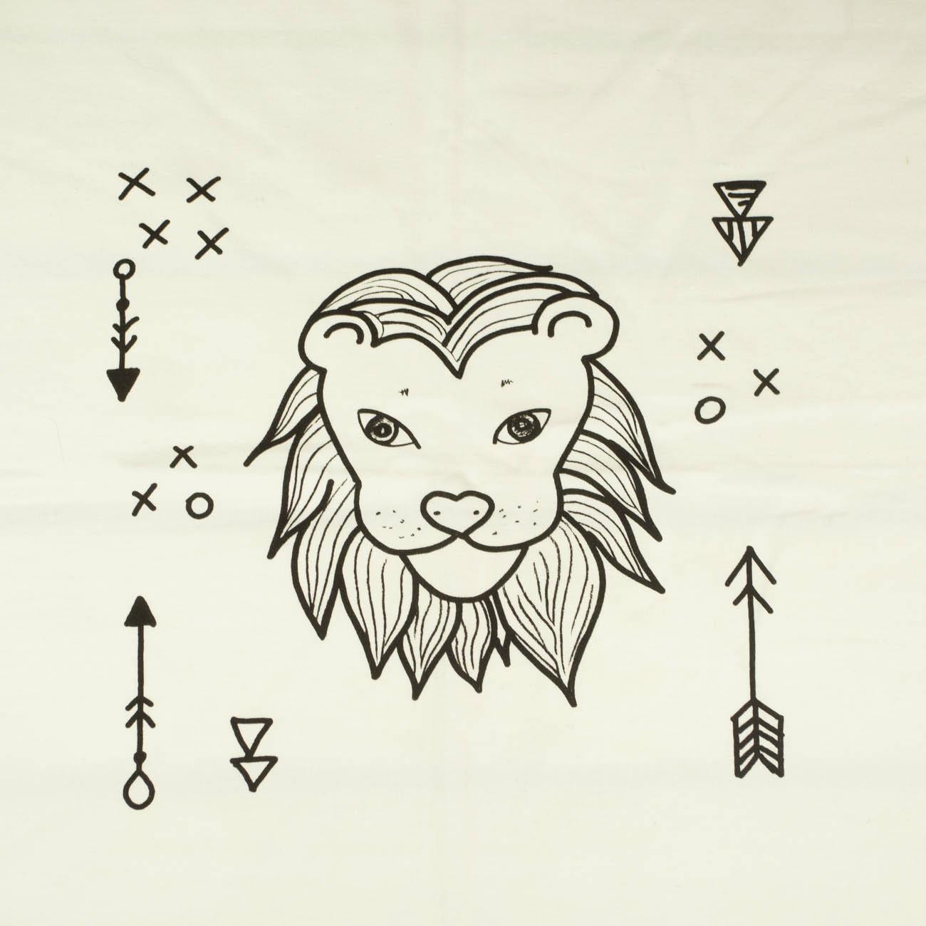 LION / ecru - panel looped knit