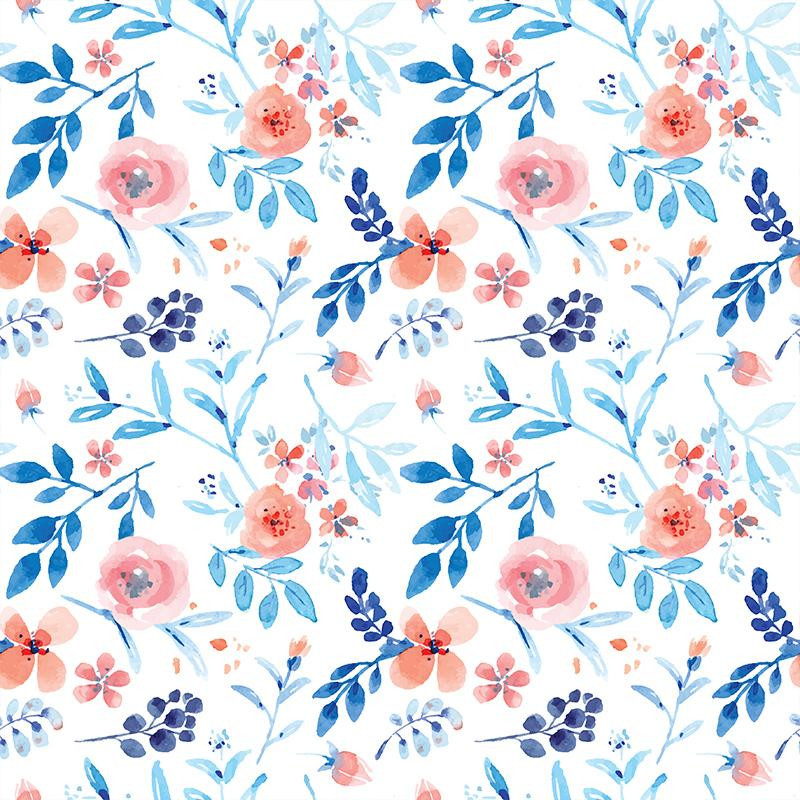 PAINTED PEONIES / white - Cotton woven fabric
