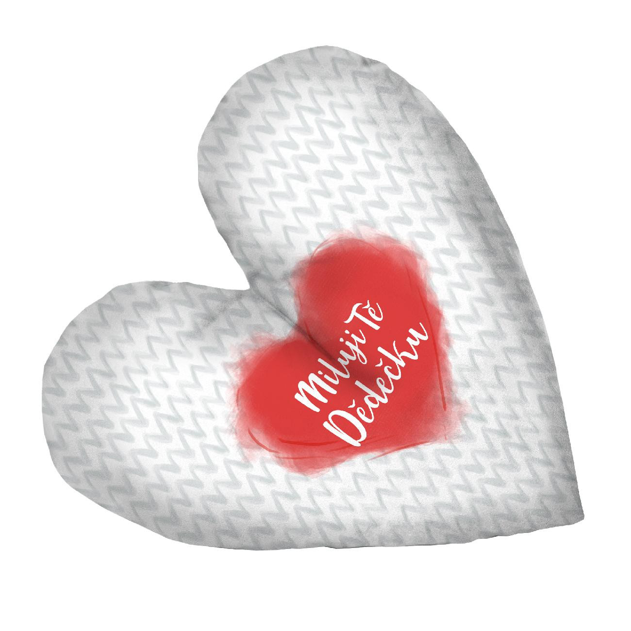 DECORATIVE PILLOW HEART - Miluji Tě Dědečku / ZIGZAG