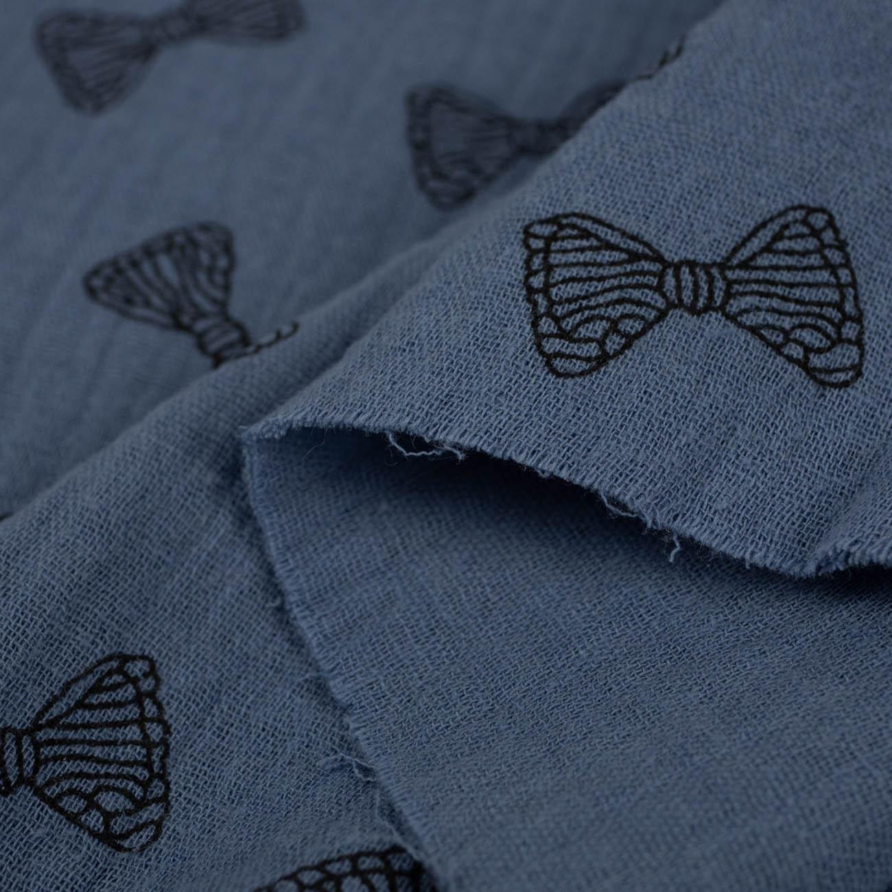 BOW TIE / muted blue - cotton muslin
