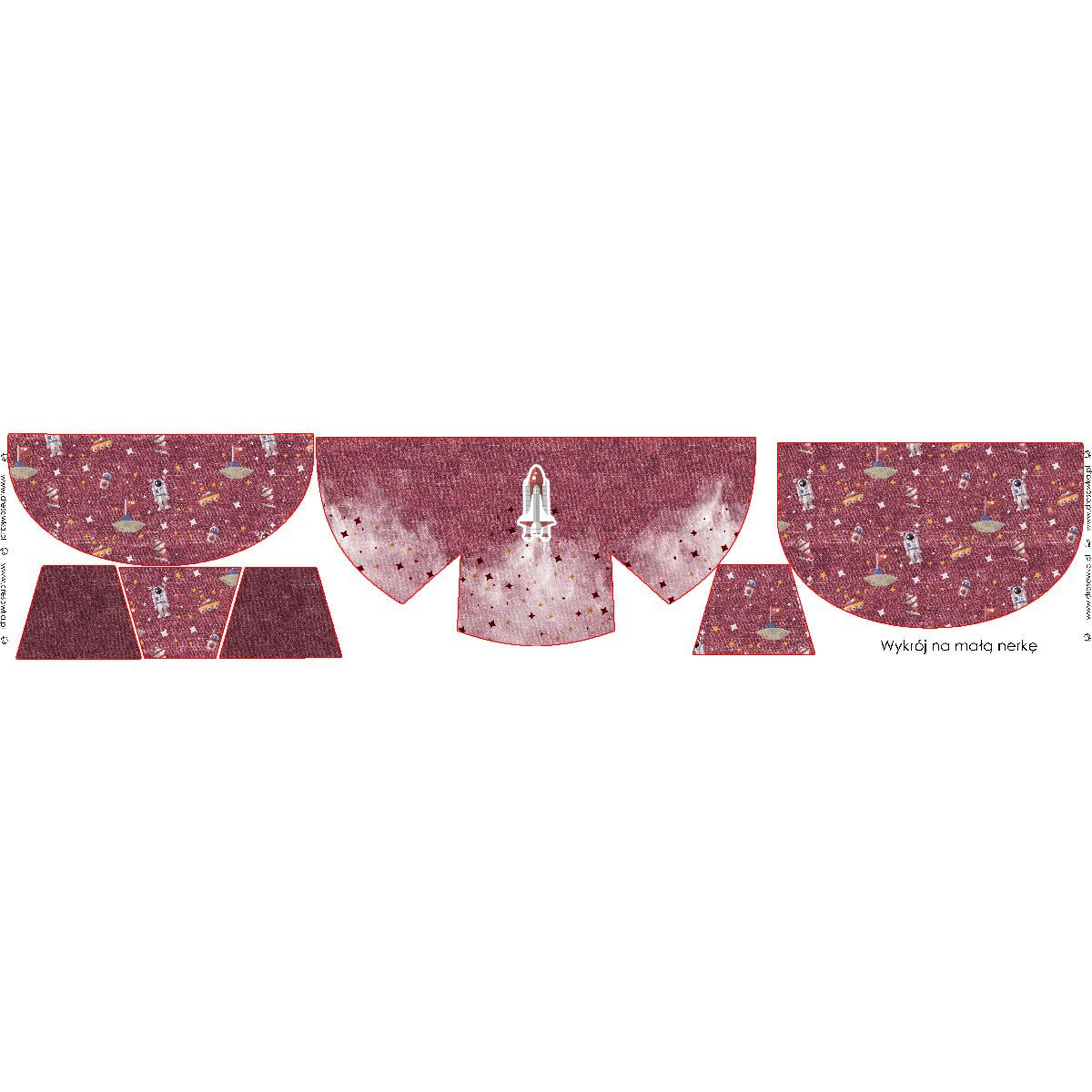 HIP BAG - SPACESHIP (SPACE EXPEDITION) / ACID WASH MAROON / Choice of sizes