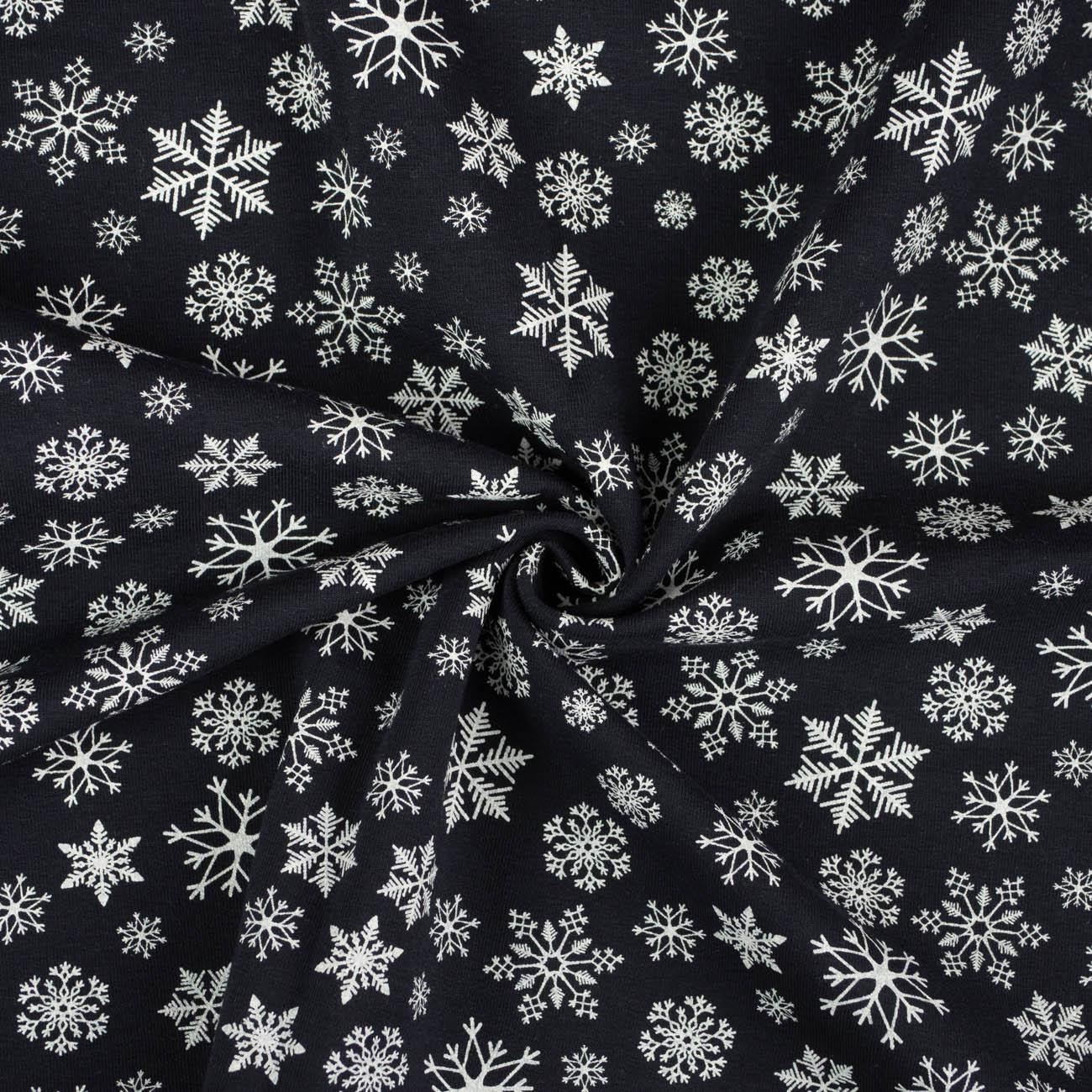 SNOWFLAKES / navy - French terry with elastane 