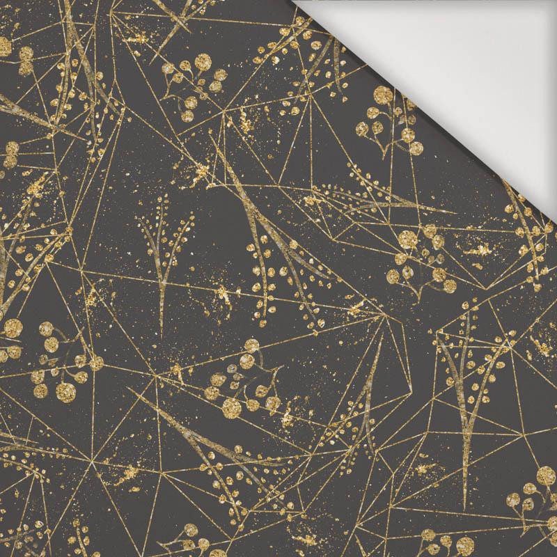 LEAVES pat. 12 (gold) / black - Nylon fabric PUMI