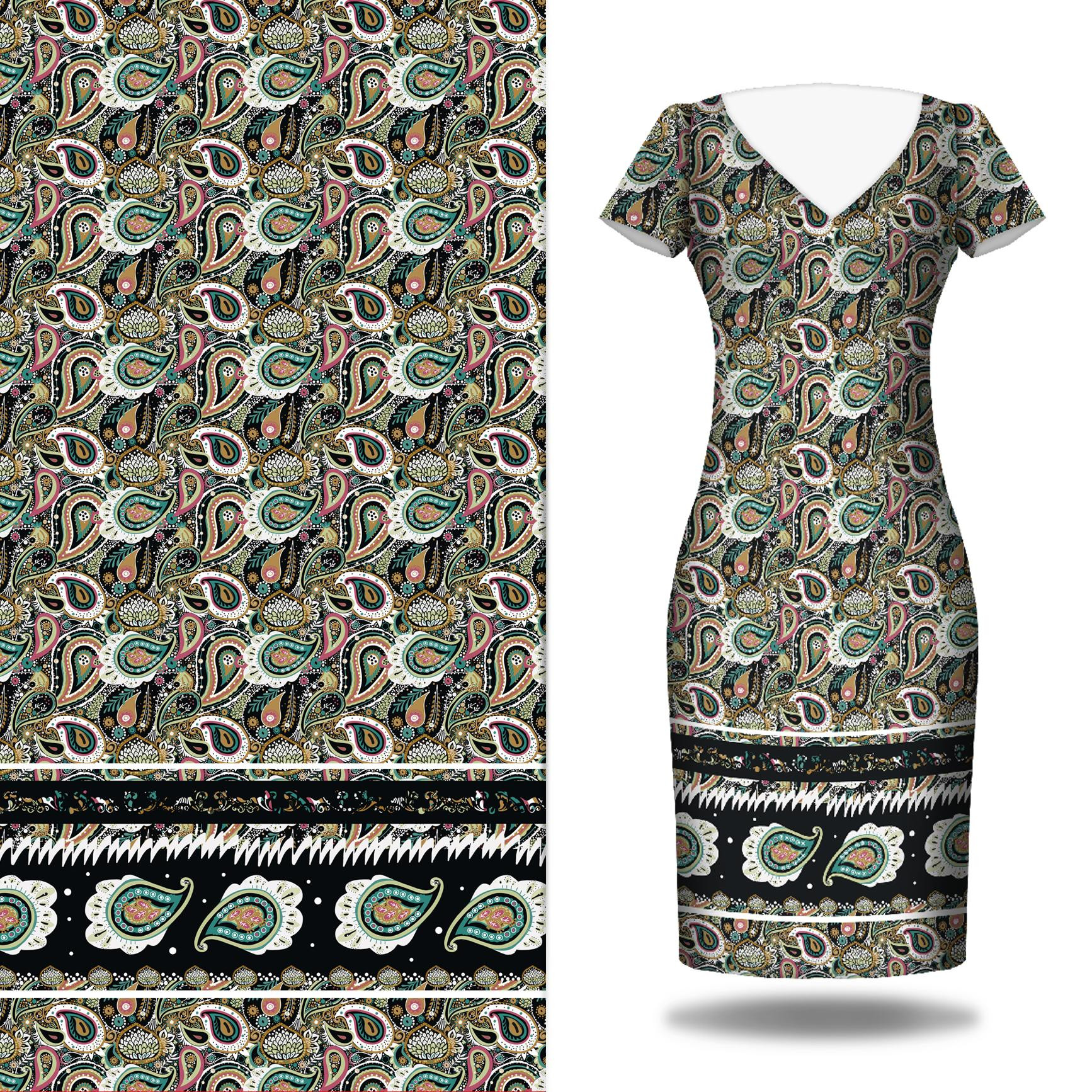 Paisley pattern no. 4 - dress panel Satin