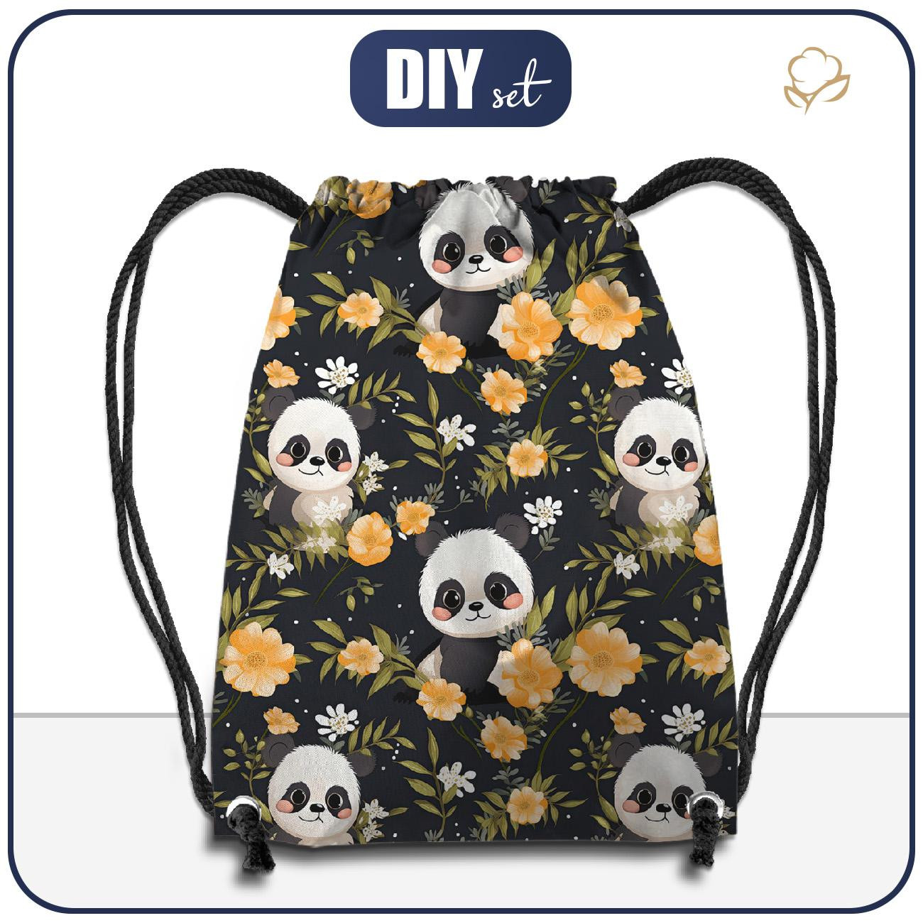 GYM BAG - PANDY / FLOWERS - sewing set