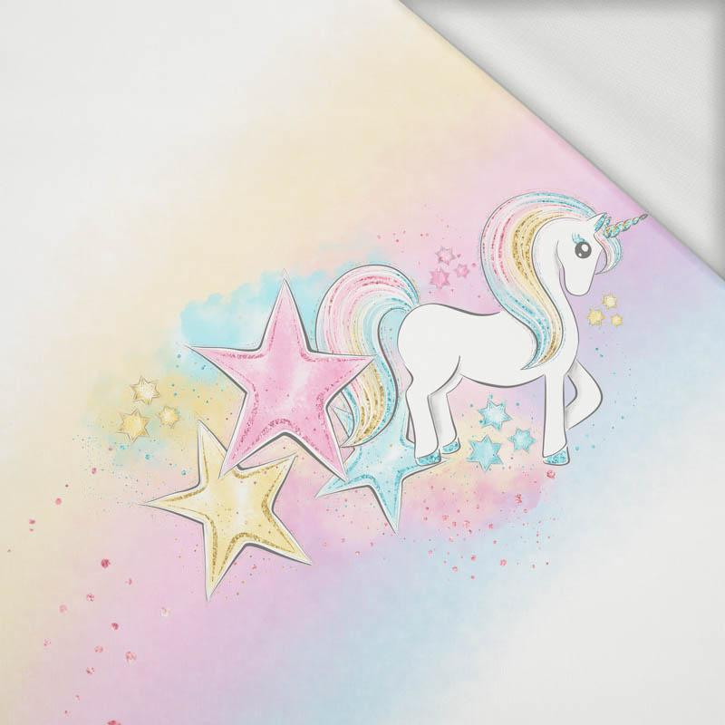 UNICORN AND STARS (WONDERLAND) - panoramic panel looped knit (60cm x 155cm)