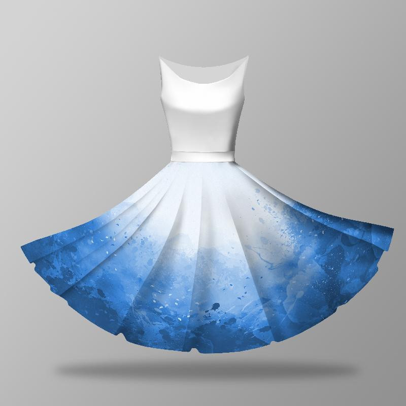 SPECKS (classic blue) - circle skirt panel M