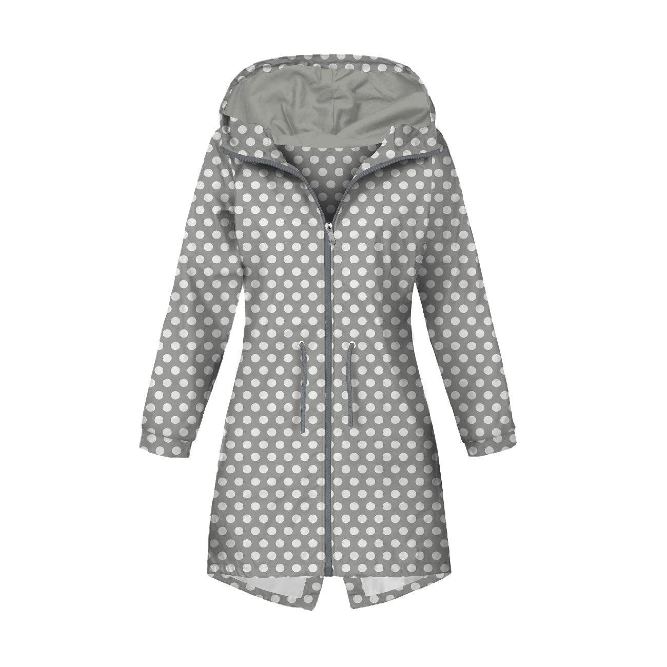 WOMEN'S PARKA (ANNA) - WHITE DOTS / grey - softshell