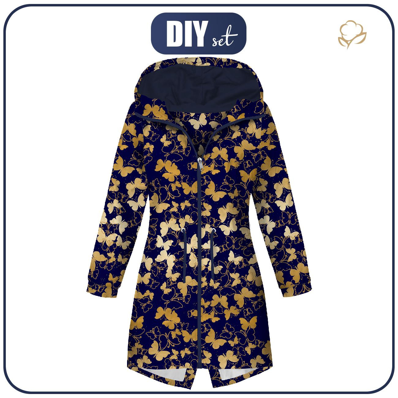 WOMEN'S PARKA (ANNA) - BUTTERFLIES / gold - softshell