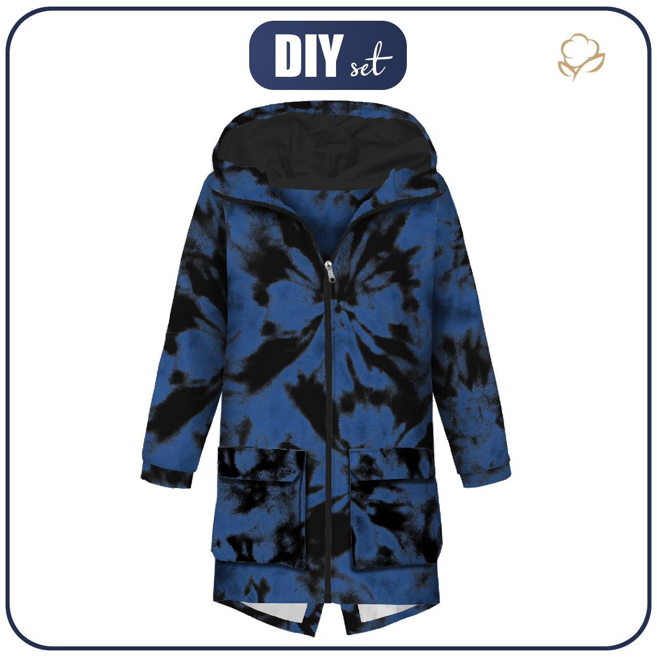 MEN'S PARKA (TOM) - BLUE BATIK - sewing set