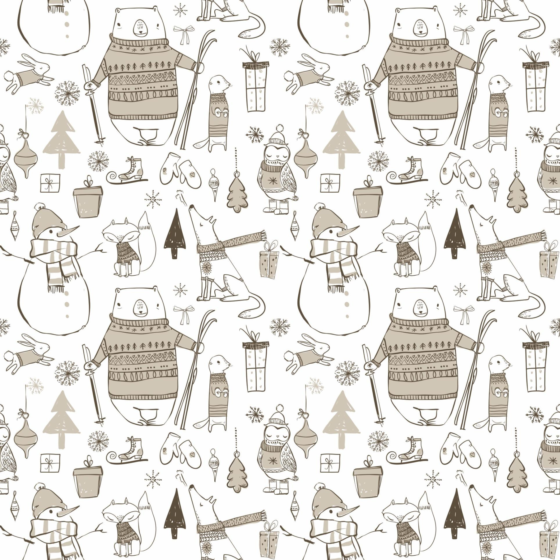 PASTEL WINTER - Waterproof woven fabric