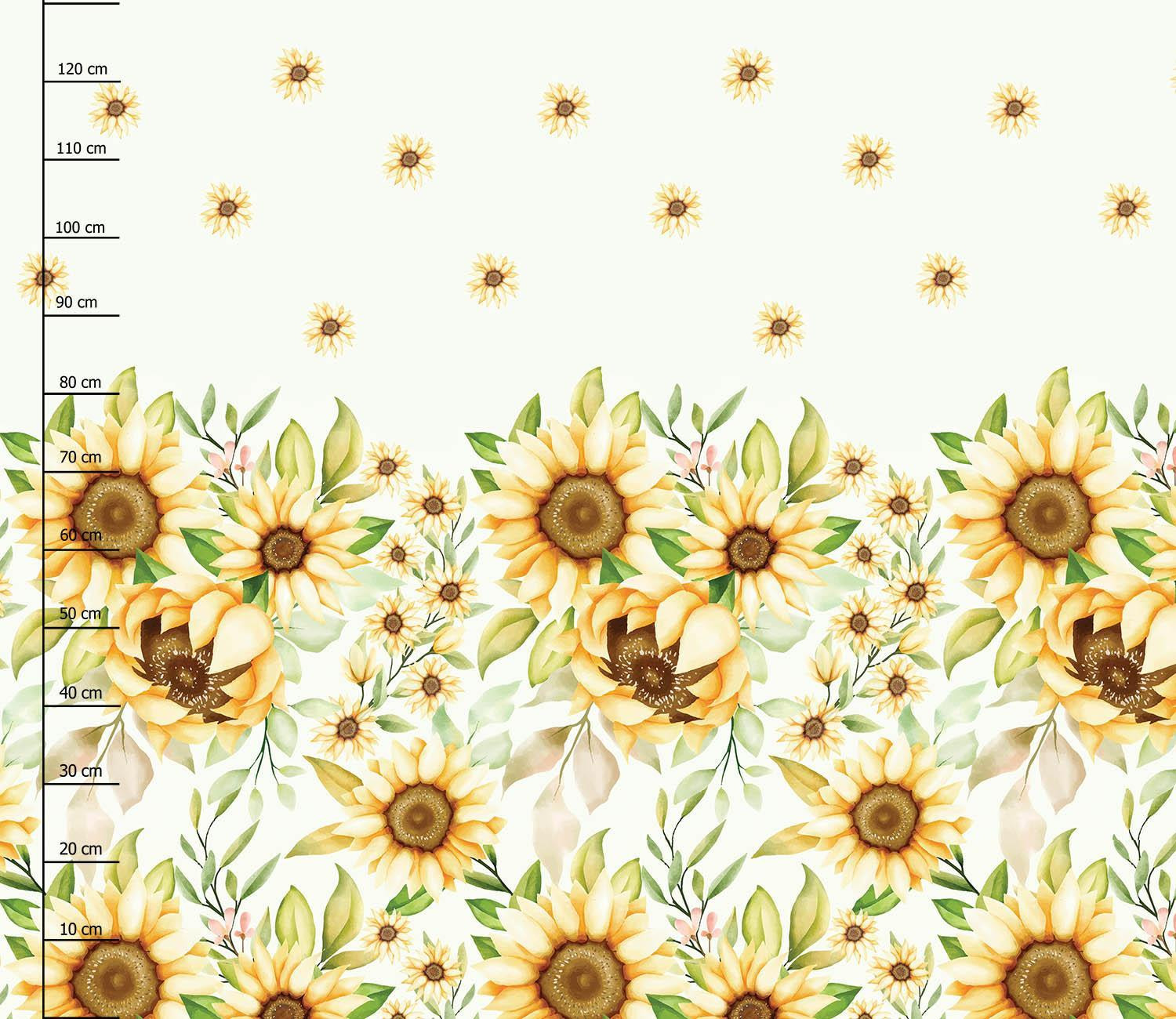 PASTEL SUNFLOWERS PAT. 3 - dress panel Linen 100%