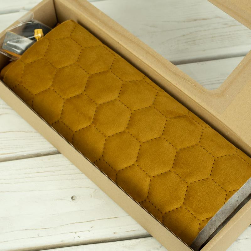 YOGI pencil case - HONEY / honeycomb velour