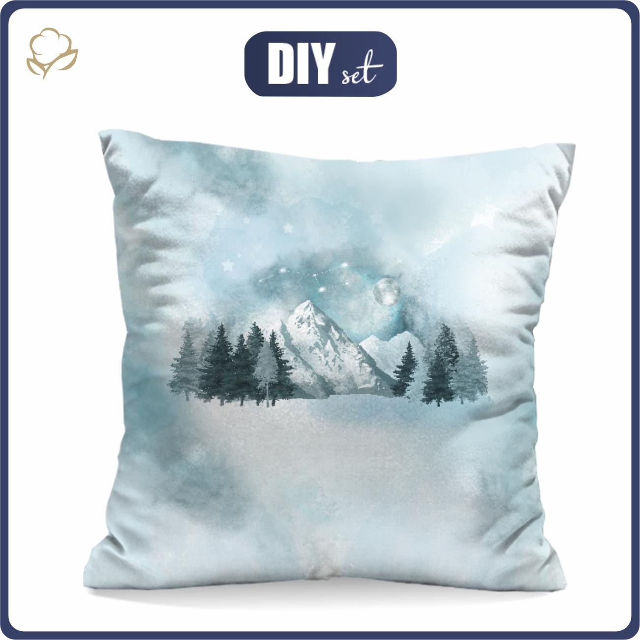PILLOW 45X45 - TREES AND MOUNTAINS (WINTER IN THE MOUNTAIN) - sewing set