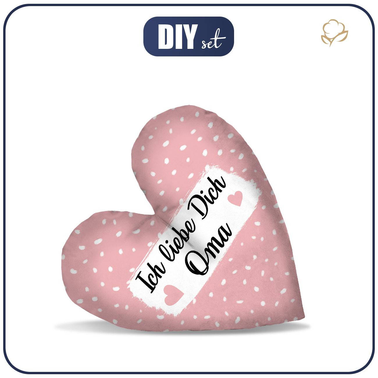 DECORATIVE PILLOW HEART - Ich liebe Dich Oma / pink