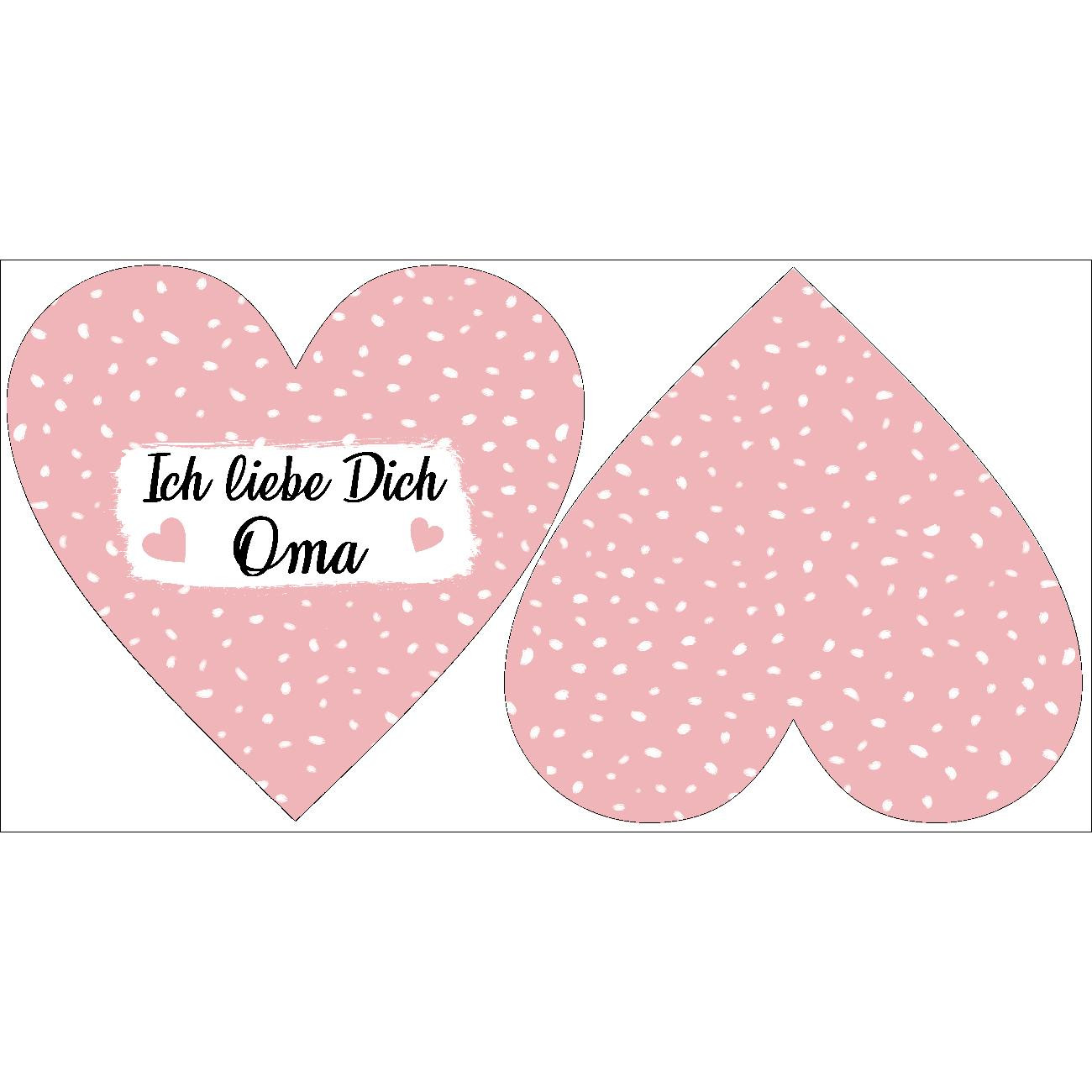 DECORATIVE PILLOW HEART - Ich liebe Dich Oma / pink