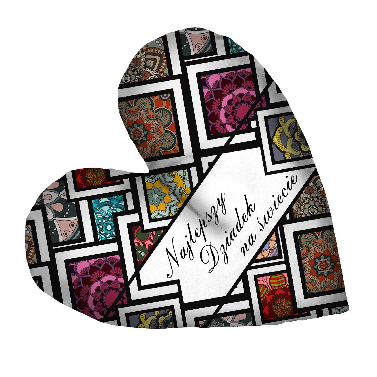 DECORATIVE PILLOW HEART - NAJLEPSZY DZIADEK NA ŚWIECIE / STAINED GLASS