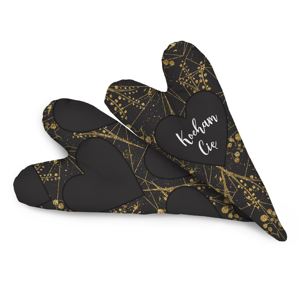 DECORATIVE HEARTS - KOCHAM CIĘ / LEAVES pat. 12 (gold) 