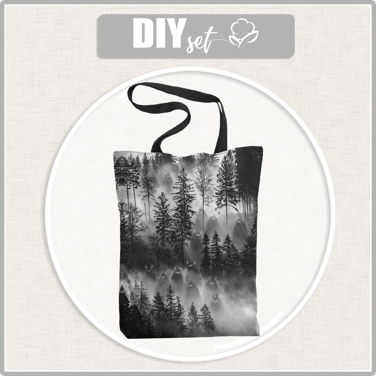 SHOPPER BAG - CIEMIENIAKI BEASTS - Waterproof woven fabric - sewing set