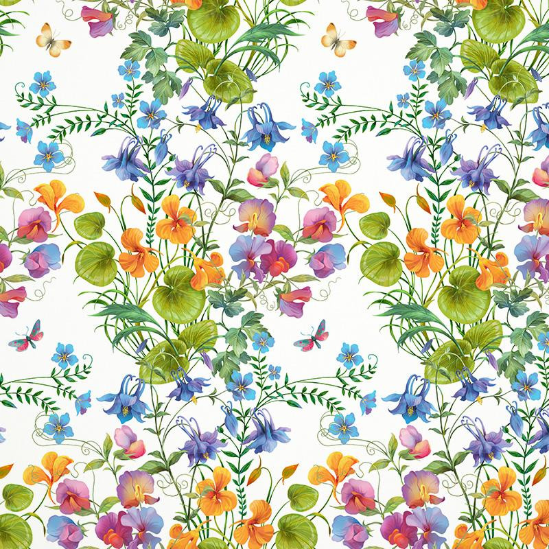 BUCOLIC FLOWERS - Cotton woven fabric