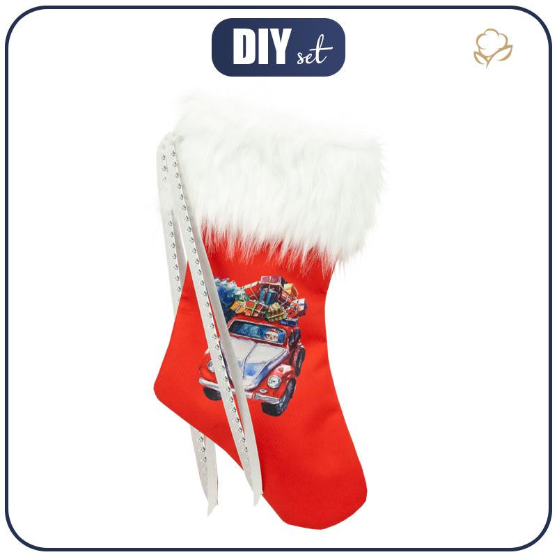 CHRISTMAS STOCKING - SANTA’S CART / grey