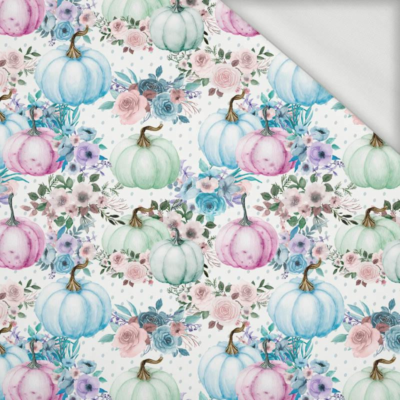 PUMPKINS AND FLOWERS pat. 3 (PUMPKIN GARDEN) - looped knit fabric