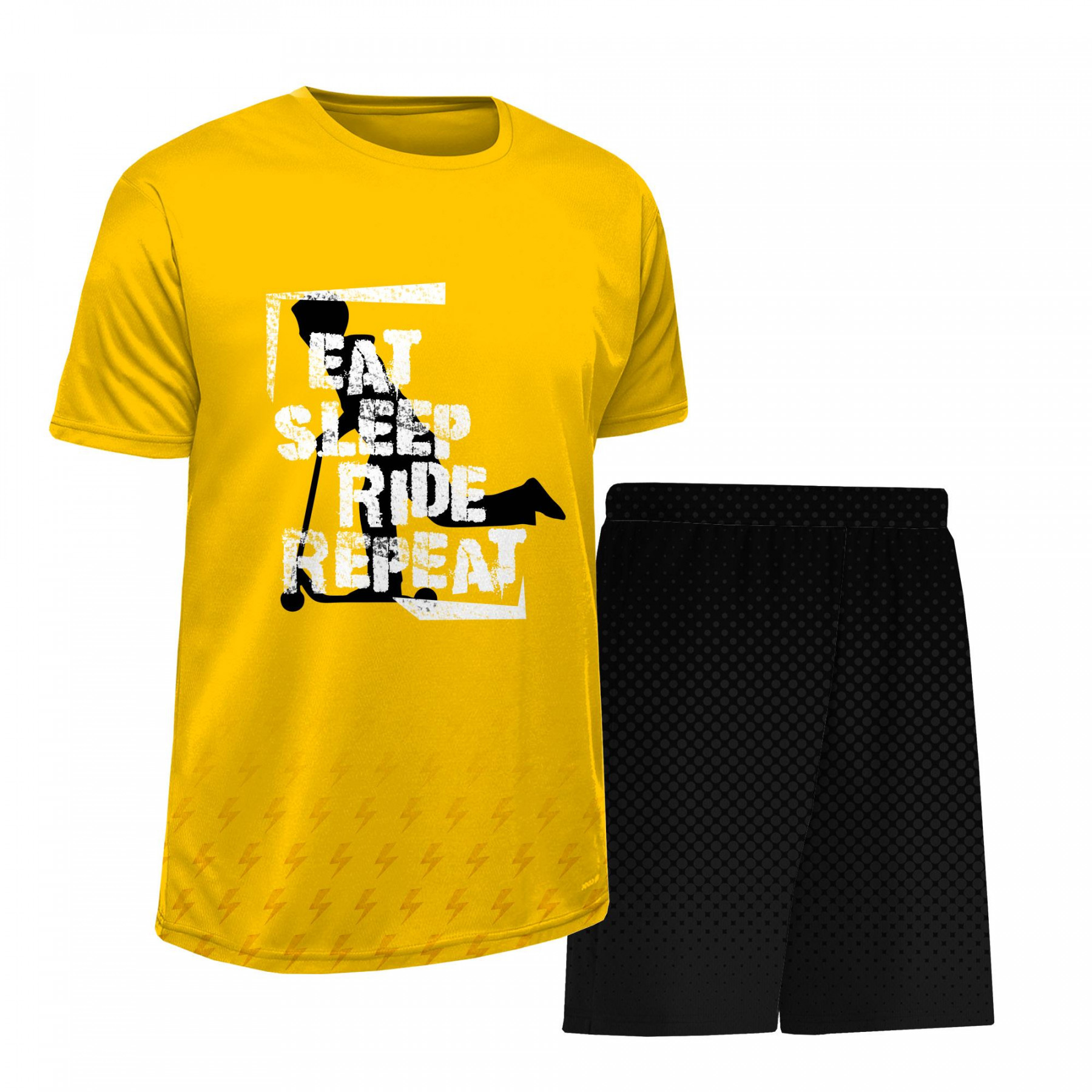 Children's sport outfit "PELE" - EAT SLEEP RIDE REPEAT - sewing set 