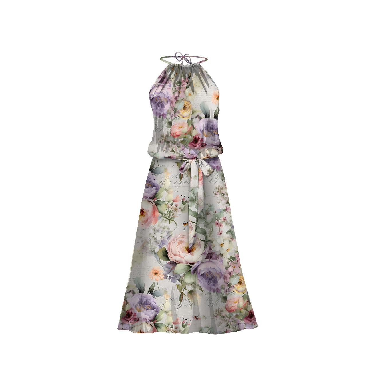 DRESS "DALIA" MAXI - VINTAGE FLOWERS pat. 15 - sewing set