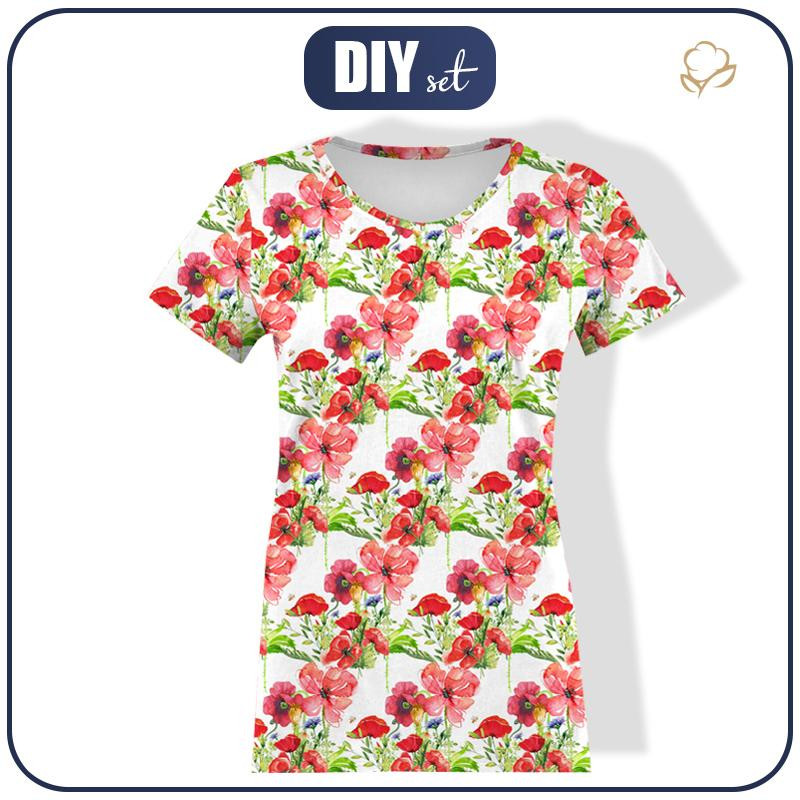 WOMEN’S T-SHIRT - POPPIES PAT. 2 (IN THE MEADOW) - single jersey