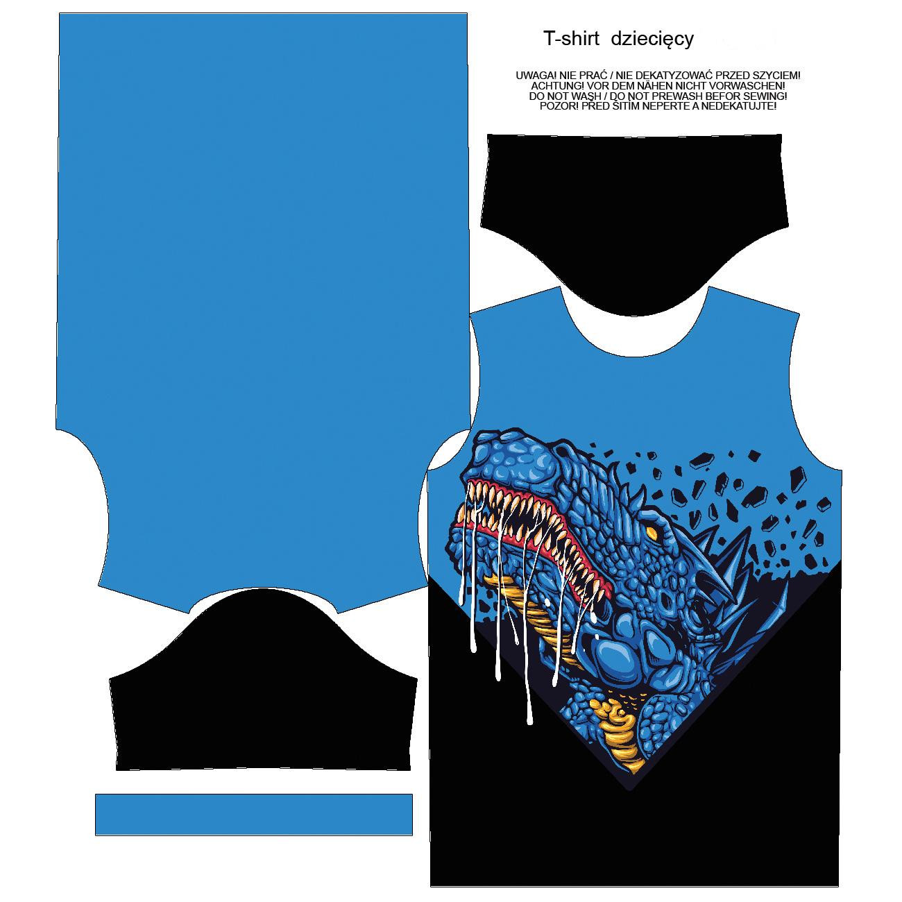 KID’S T-SHIRT - BLUE DRAGON PAT. 2 / black - single jersey ITY