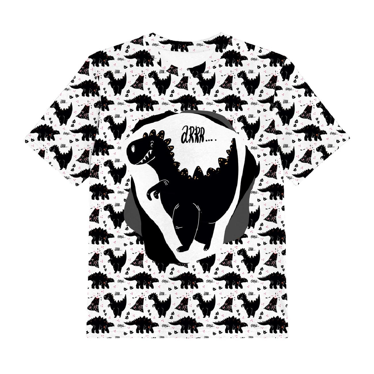 KID’S T-SHIRT - BLACK DINO / ARR - single jersey ITY