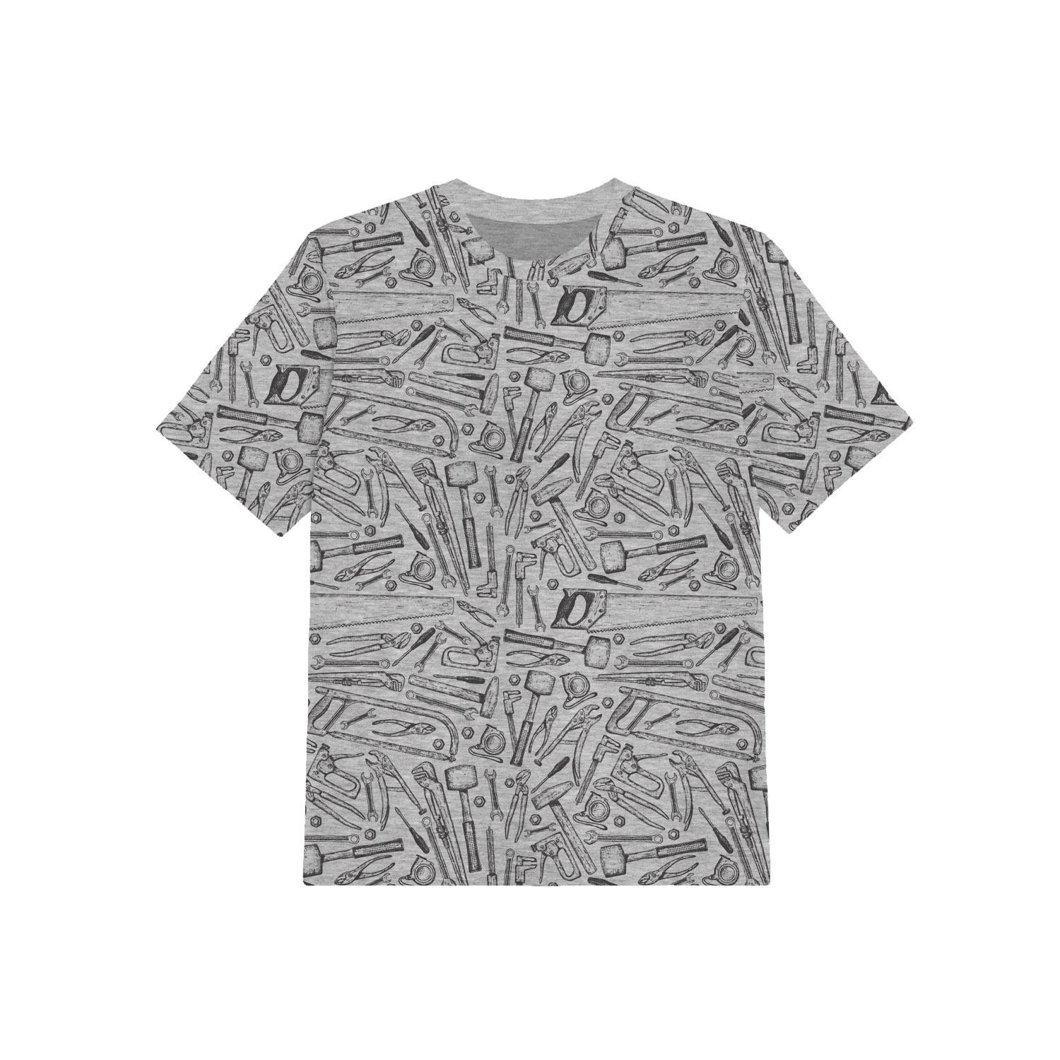 KID’S T-SHIRT- TOOLS (grey) / melange light grey -  single jersey