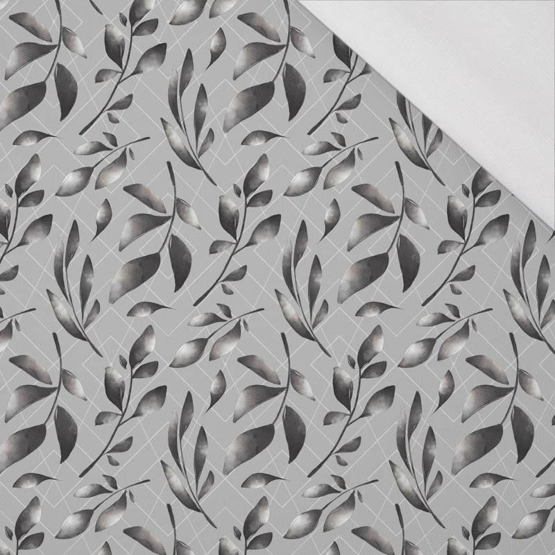  50cm LEAVES pat. 14 / grey - single jersey 120g