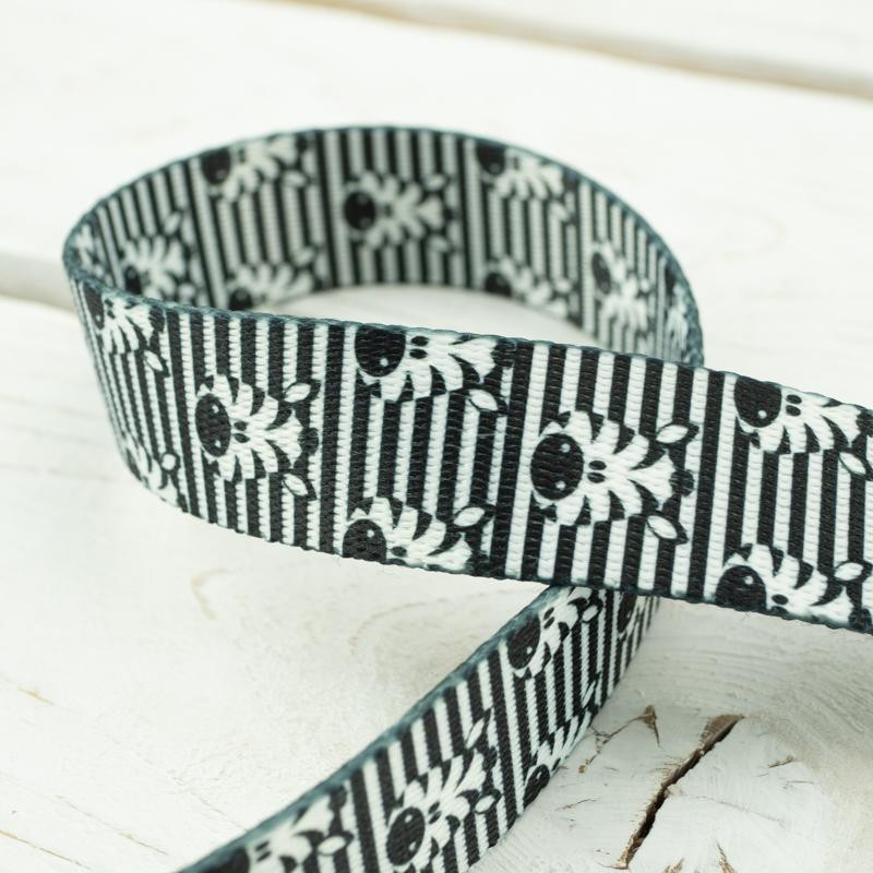 Smooth webbing tape - ZEBRAS / Choice of sizes